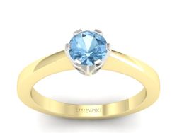 Pierścionek z topazem z żółtego i białego złota - p16783zbtp