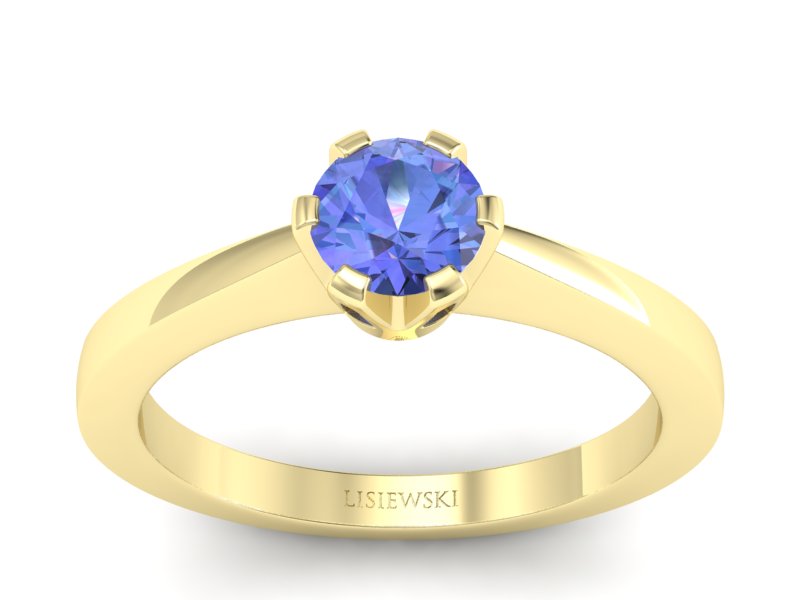 Złoty Pierścionek z tanzanitem żółte złoto 585 - p16783zt - 1