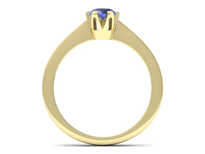Złoty Pierścionek z tanzanitem żółte złoto 585 - p16783zt - 2