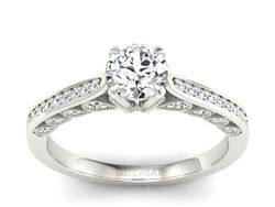 Złoty Pierścionek z brylantami białe złoto 585 - p16812b