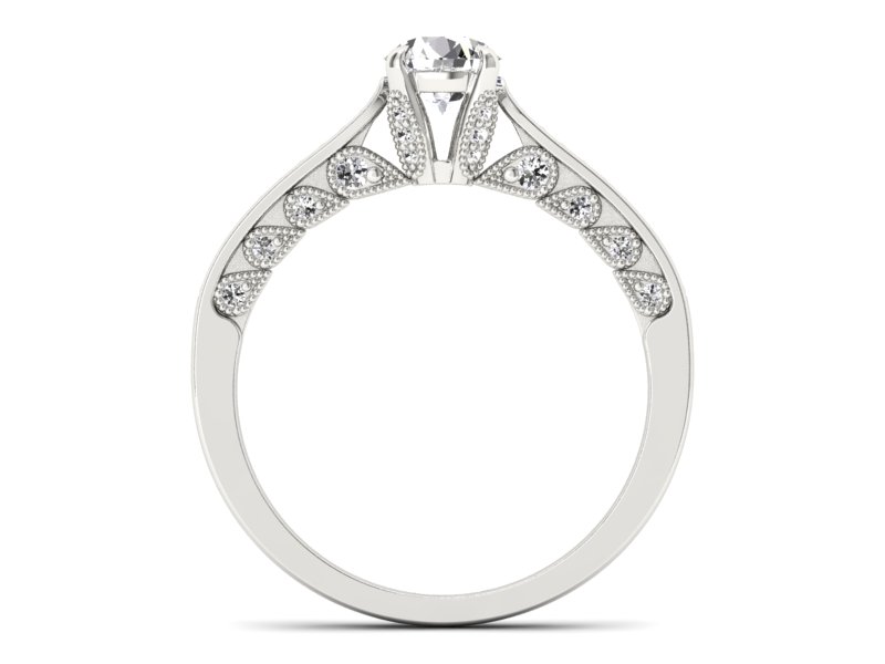 Złoty Pierścionek z brylantami białe złoto 585 - p16812b - 2