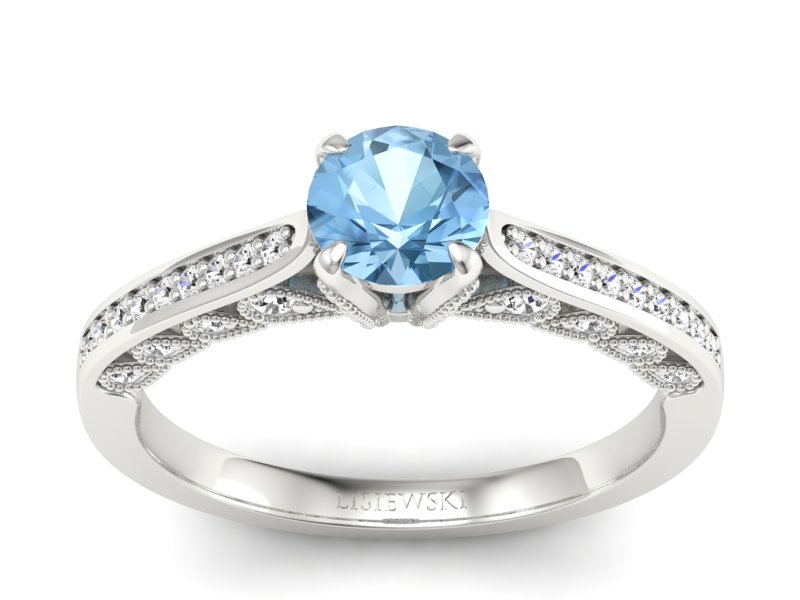 Złoty Pierścionek z topazem i brylantami 585 - p16812btp - 1