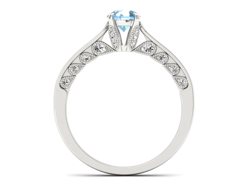 Złoty Pierścionek z topazem i brylantami 585 - p16812btp - 2