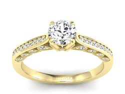 Złoty Pierścionek z brylantami żółte złoto 585 - p16812z