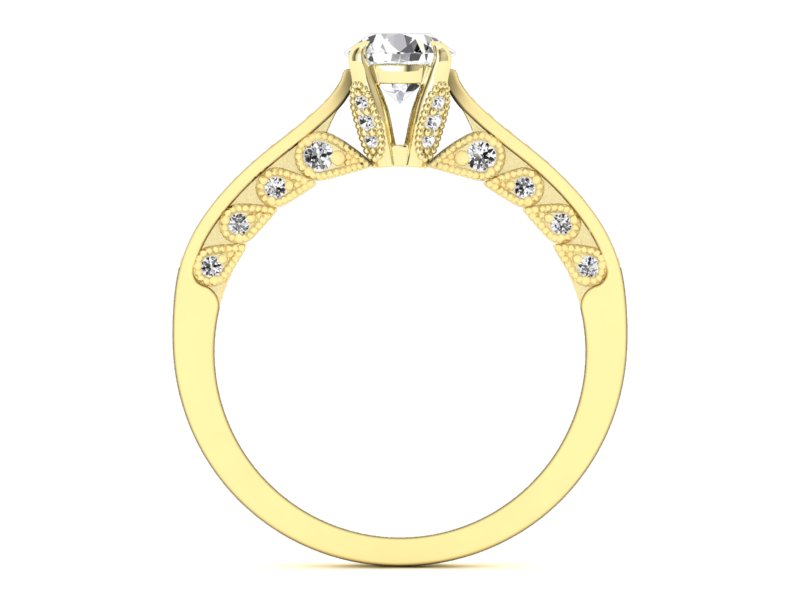 Złoty Pierścionek z brylantami żółte złoto 585 - p16812z - 2