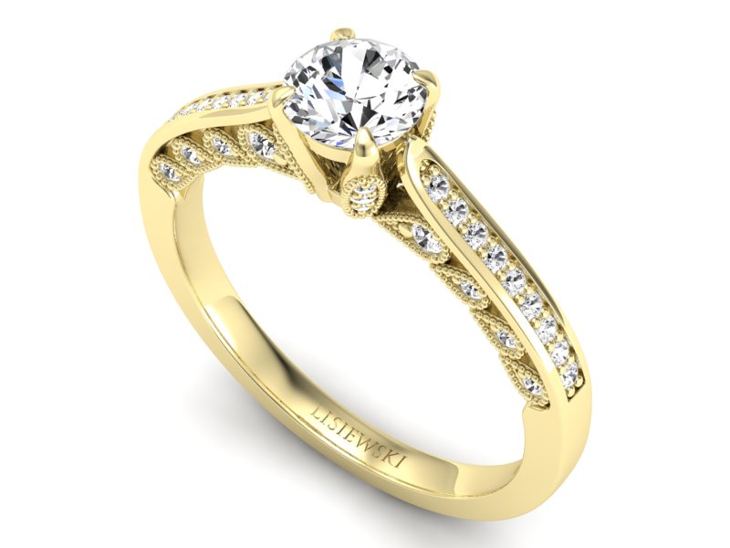 Złoty Pierścionek z brylantami żółte złoto 585 - p16812z - 3