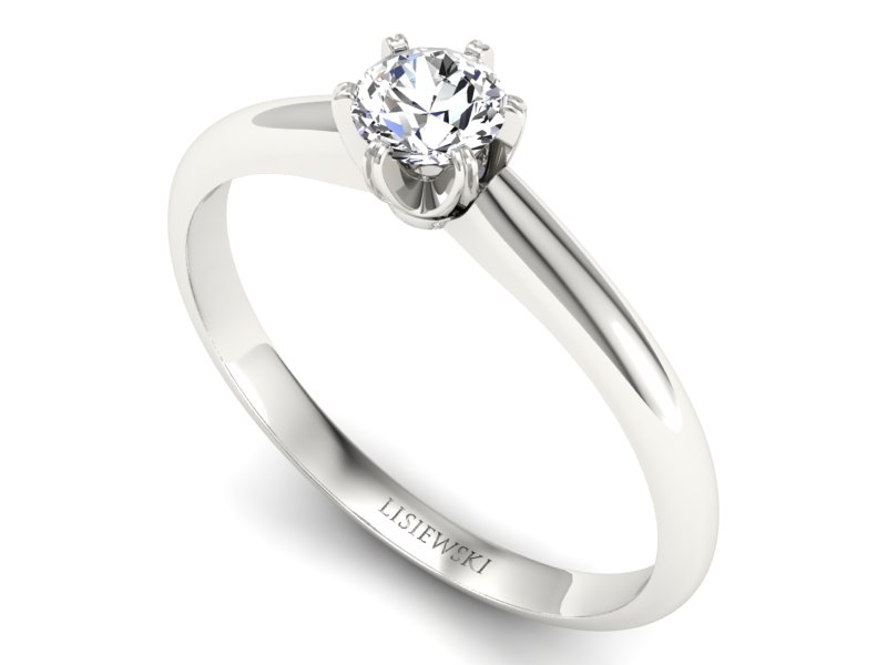 Złoty pierścionek z brylantem białe złoto - P16822b - 3