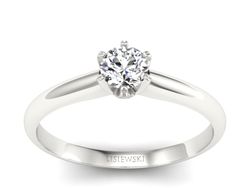 Złoty pierścionek z brylantem białe złoto - P16822b