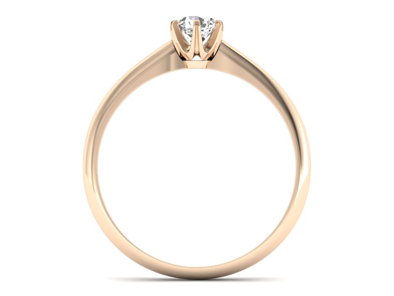 Złoty pierścionek z brylantem różowe złoto - P16822c - 2