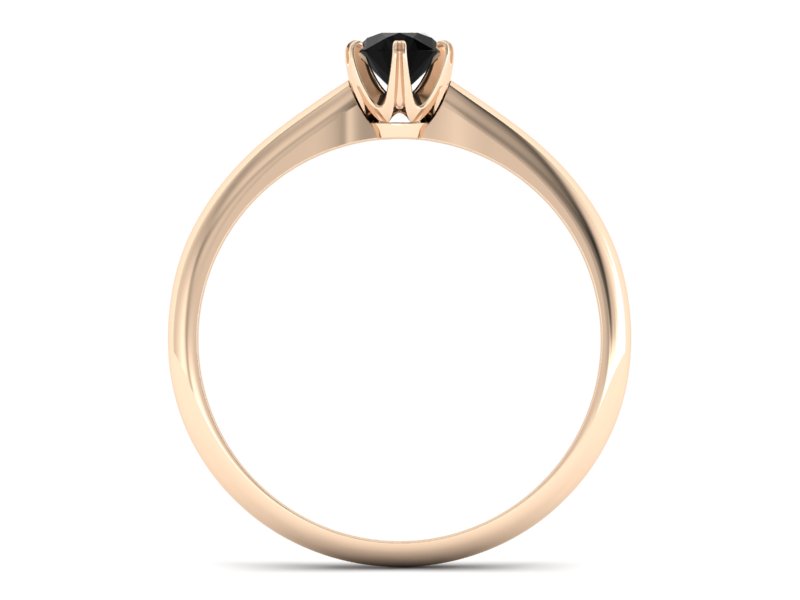 Pierścionek z czarnym diamentem różowe złoto - p16822ccd - 2