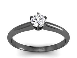Złoty pierścionek z diamentem czarne złoto - p16822cz