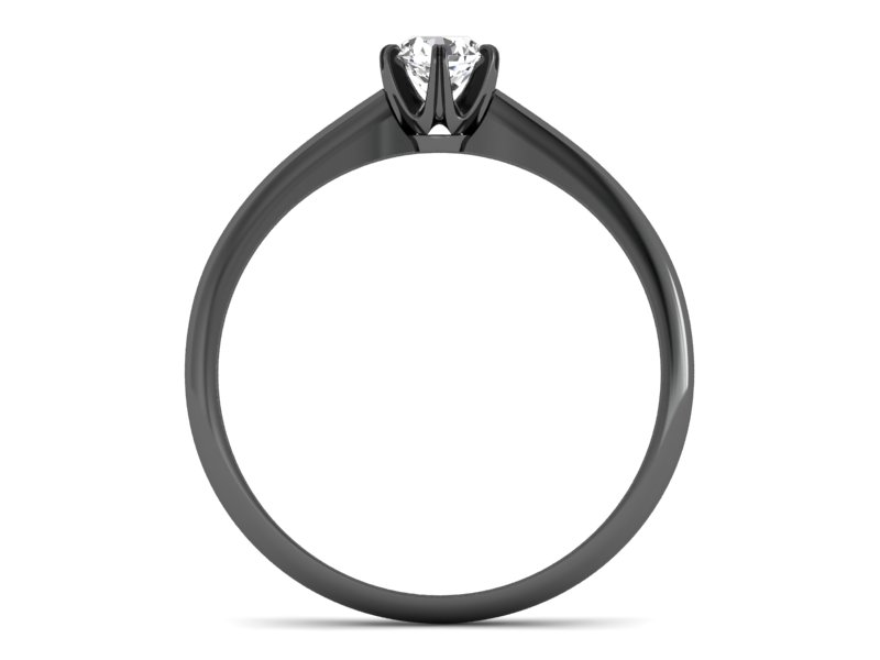 Złoty pierścionek z diamentem czarne złoto - p16822cz - 2