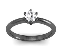 Pierścionek zaręczynowy z diamentem czarne złoto - p16916cz