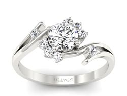 Pierścionek zaręczynowy z diamentami złoto 585 - P16917b