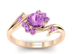 Elegancja w różowym złocie z różowymi szafirami - p16917cszr