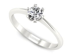 Pierścionek zaręczynowy z diamentem białe złoto - p16918b