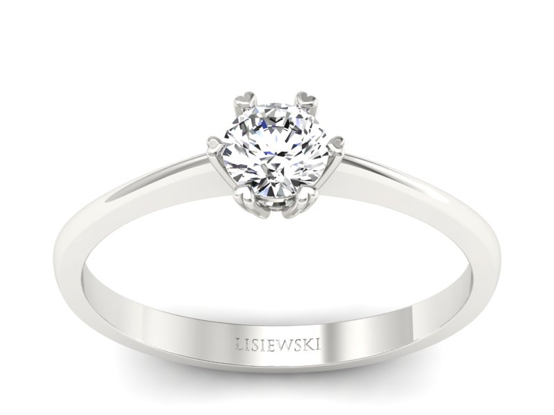 Pierścionek zaręczynowy z diamentem białe złoto - p16918b - 1