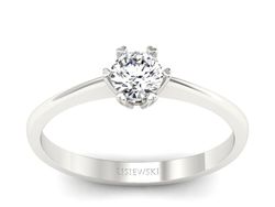 Pierścionek zaręczynowy z diamentem białe złoto - p16918b