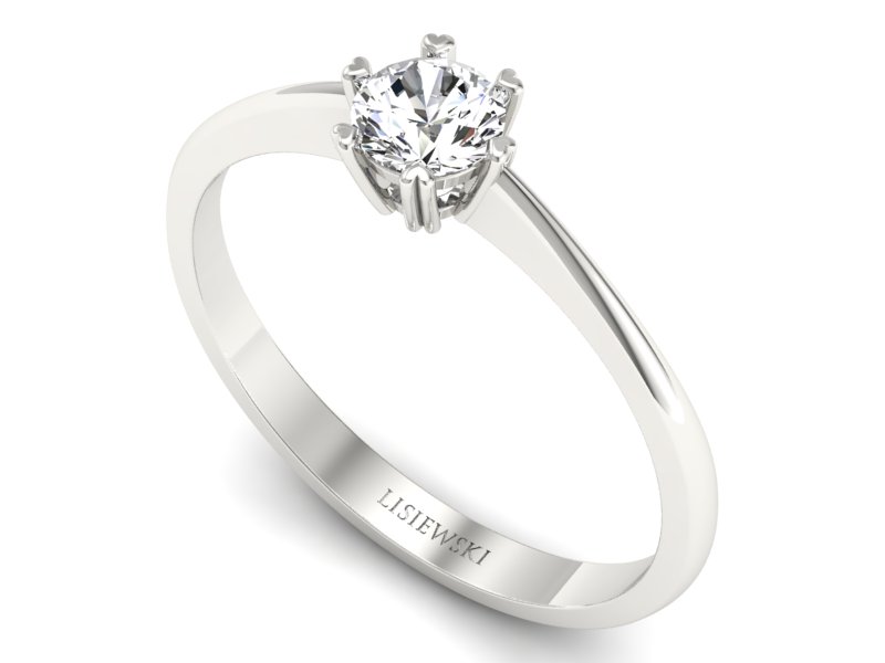 Pierścionek zaręczynowy z diamentem białe złoto - p16918b - 3