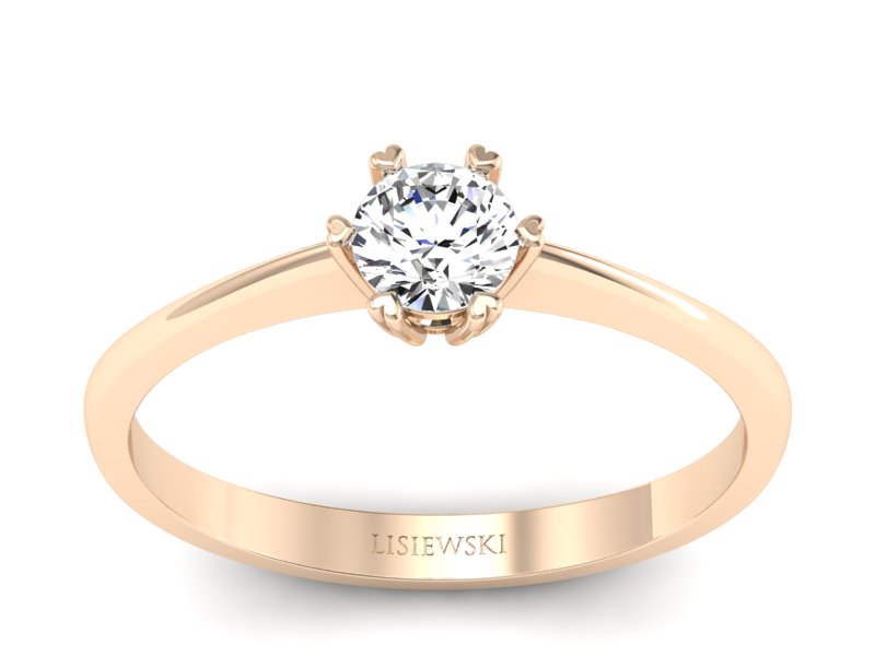Pierścionek zaręczynowy z diamentem różowe złoto - p16918c - 1