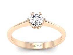 Pierścionek zaręczynowy z diamentem różowe złoto - p16918c