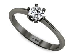 Pierścionek zaręczynowy z diamentem czarne złoto - p16918cz