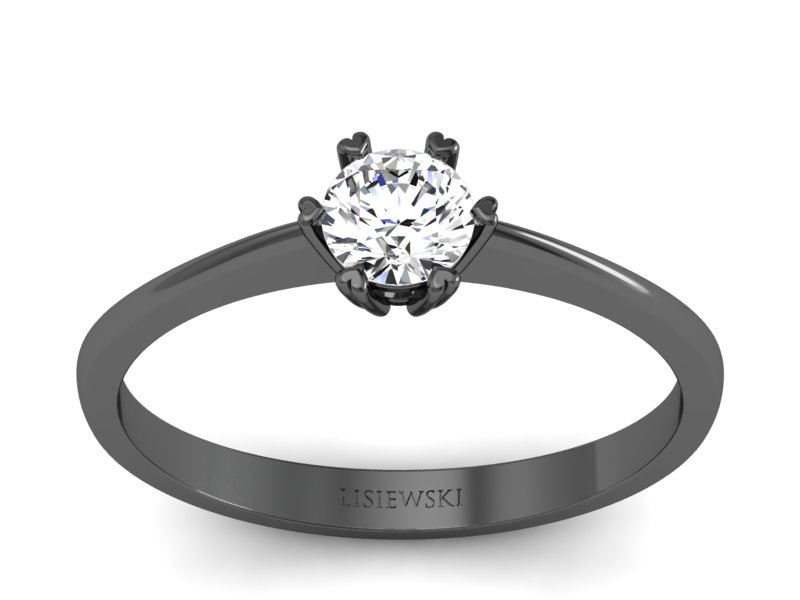 Pierścionek zaręczynowy z diamentem czarne złoto - p16918cz - 1