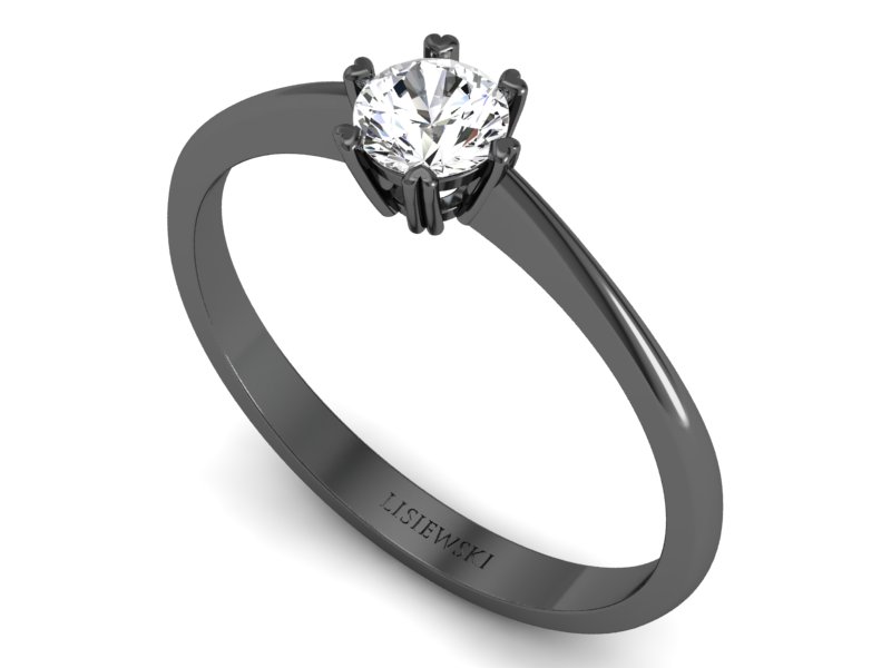 Pierścionek zaręczynowy z diamentem czarne złoto - p16918cz - 3