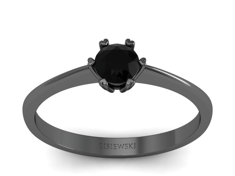 Złoty Pierścionek czarne złoto czarny diament - p16918czcd - 1