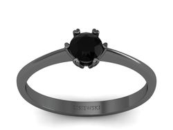 Złoty Pierścionek czarne złoto czarny diament - p16918czcd