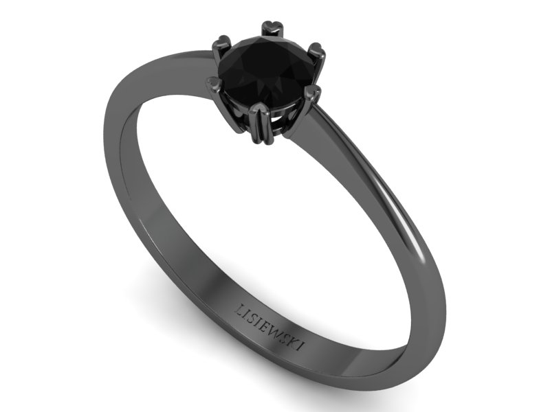 Złoty Pierścionek czarne złoto czarny diament - p16918czcd - 3