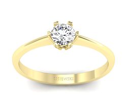 Pierścionek zaręczynowy z brylantem żółte złoto - p16918z