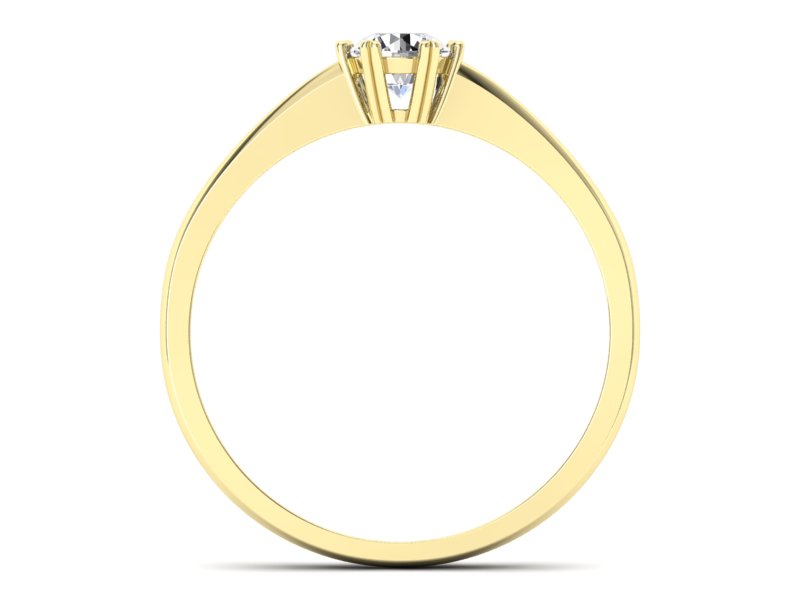 Pierścionek zaręczynowy z brylantem żółte złoto - p16918z - 2