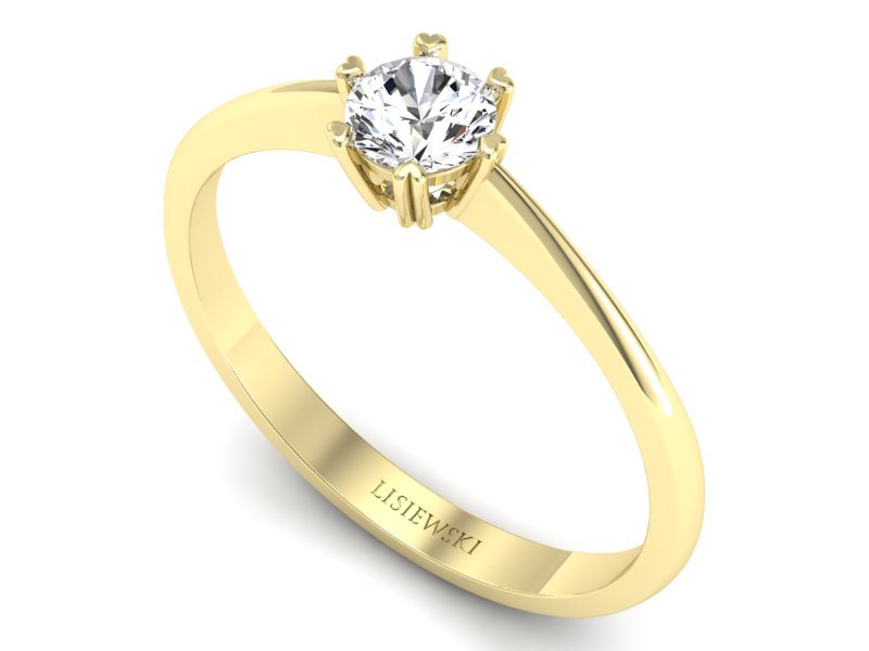 Pierścionek zaręczynowy z brylantem żółte złoto - p16918z - 3