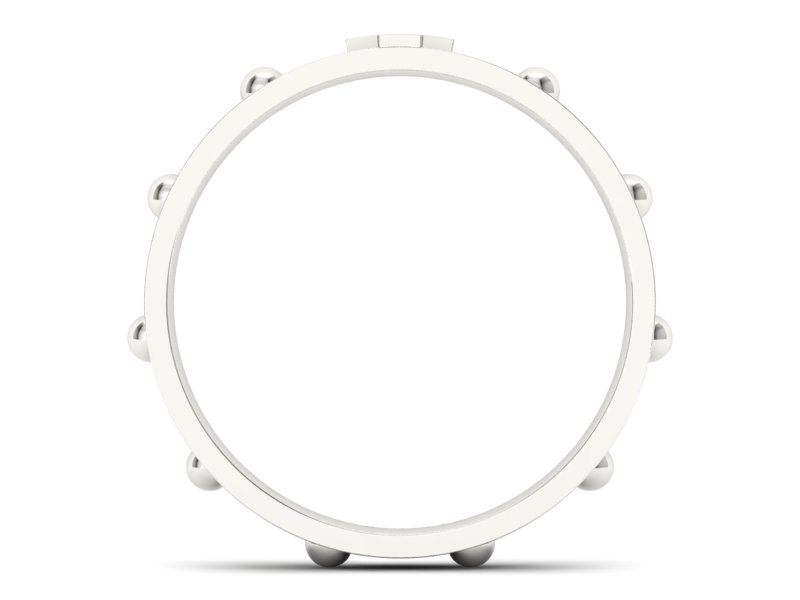 Złota obrączka z białego złota różaniec - p16921b - 2