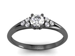 Pierścionek zaręczynowy z diamentami czarne złoto - p16924cz