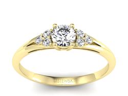 Pierścionek zaręczynowy z diamentami żółte złoto - p16924z