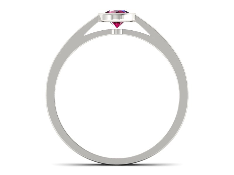 Złoty pierścionek z rubinem białe złoto - p16925br - 2
