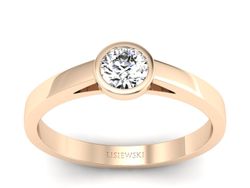 Złoty pierścionek z brylantem różowe złoto - p16925c