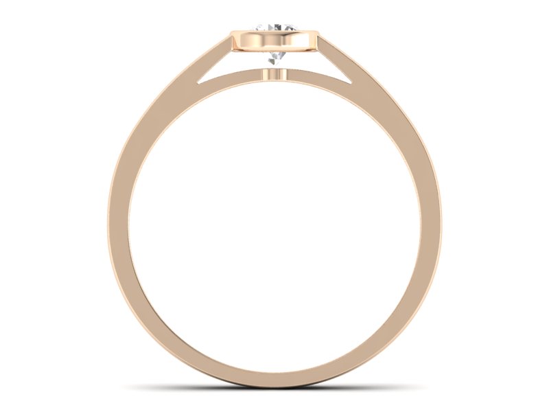 Złoty pierścionek z brylantem różowe złoto - p16925c - 2