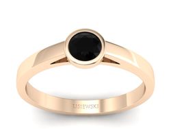 Pierścionek z czarnym diamentem różowe złoto - p16925ccd