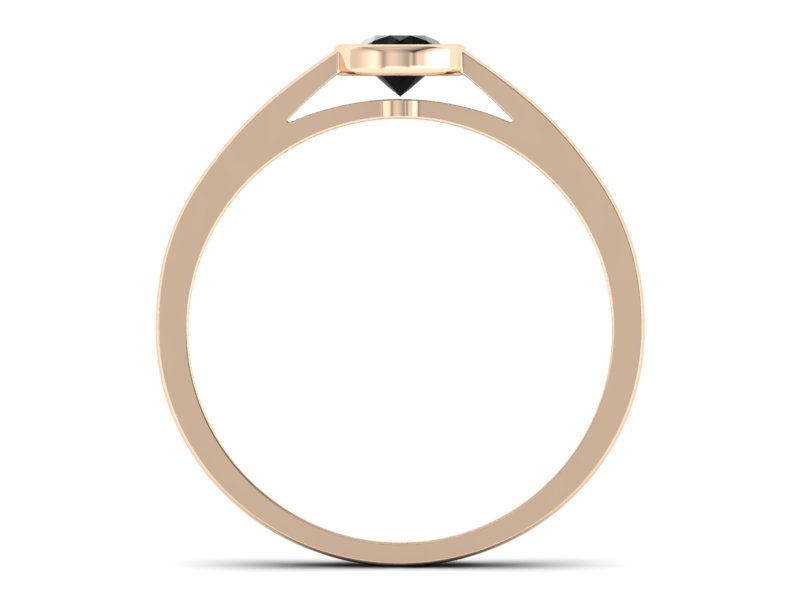 Pierścionek z czarnym diamentem różowe złoto - p16925ccd - 2