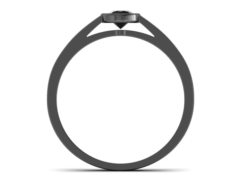 Pierścionek z czarnym diamentem czarne złoto - p16925czcd - 2