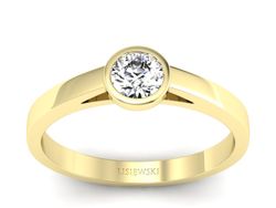 Złoty pierścionek z brylantem żółte złoto - p16925z