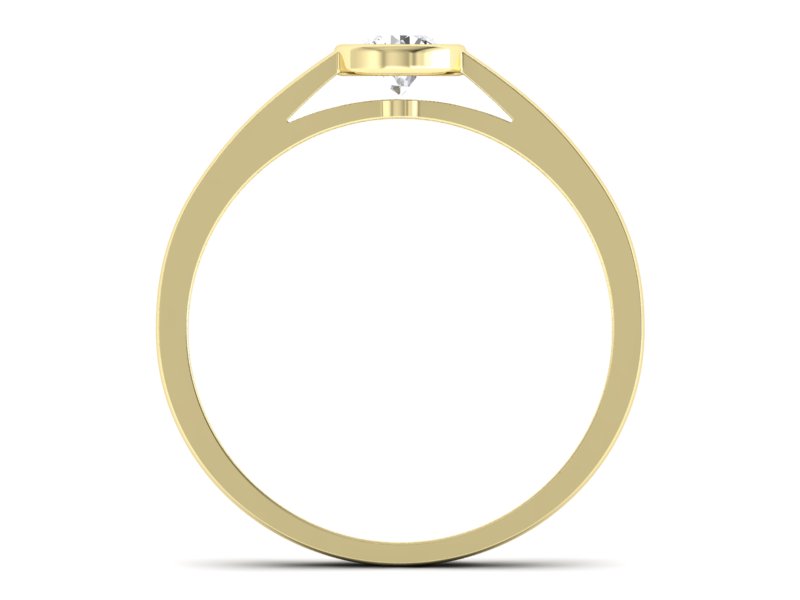 Złoty pierścionek z brylantem żółte złoto - p16925z - 2