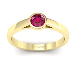 Złoty pierścionek z rubinem żółte złoto - p16925zr