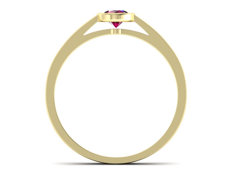 Złoty pierścionek z rubinem żółte złoto - p16925zr - 2