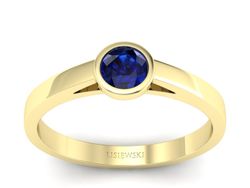 Złoty pierścionek z szafirem żółte złoto - p16925zsz