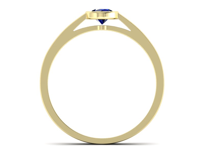 Złoty pierścionek z szafirem żółte złoto - p16925zsz - 2