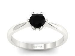 Złoty pierścionek z czarnym diamentem złoto 585 - p16934bcd